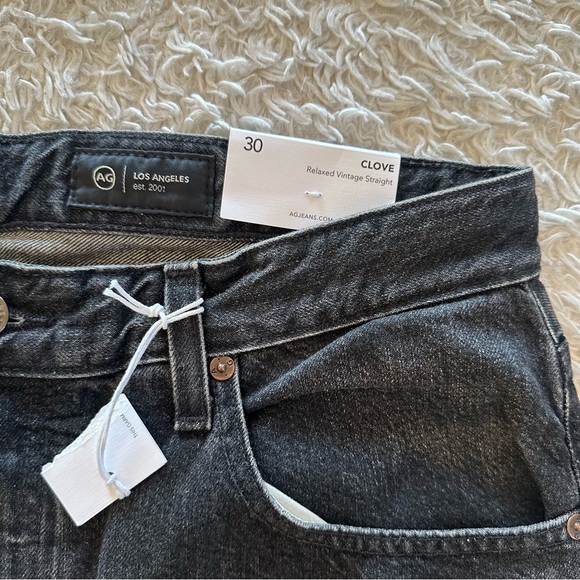 AG Jeans Women’s Clove Relaxed Vintage Straight Black Metropolis Size 30 NWT - Picture 7 of 13
